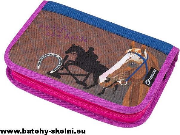 Školní jednopatrový penál koníček Galaxy 9 B Bagmaster - obrázek 2
