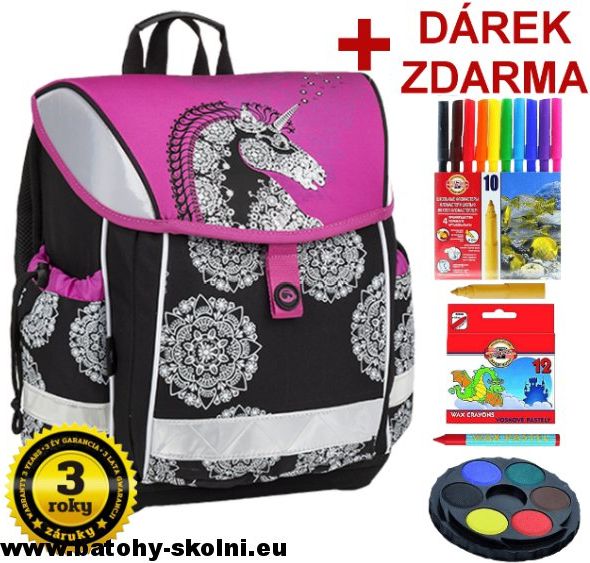 Školní aktovka Bagmaster Jednorožec Lim 9 A - Doprava Zdarma - obrázek 1