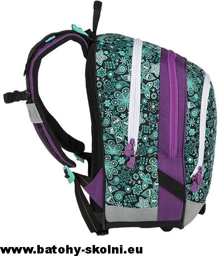 Školní batoh Kytičky 3 dílný set Bagmaster ALFA 9 B - Doprava Zdarma - obrázek 11