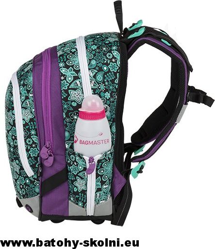 Školní batoh Kytičky 3 dílný set Bagmaster ALFA 9 B - Doprava Zdarma - obrázek 9
