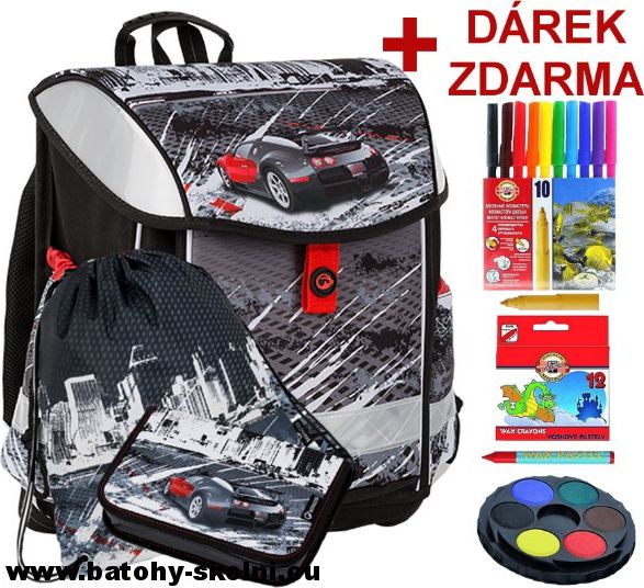 Školní aktovka Auto 3 dílný set Lim 9 B Bagmaster - Doprava Zdarma - obrázek 1