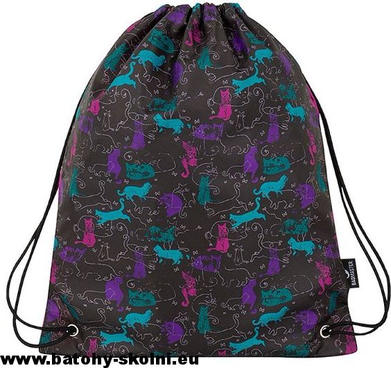 Pytlík na přezůvky Bagmaster Kočky Shoes Epson 8 A black-pink-blue - obrázek 1