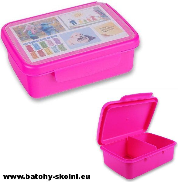 Krabička na svačinu box Zdravá Sváča fialová fluo - obrázek 1