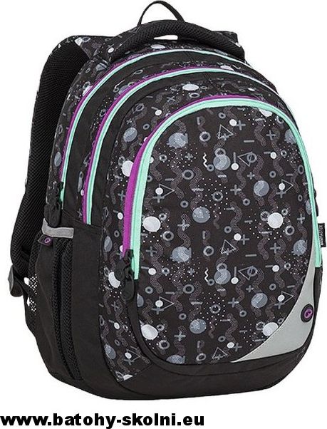 Školní batoh Maxvell 9 A BLACK-GRAY-VIOLET Bagmaster - Doprava Zdarma - obrázek 2