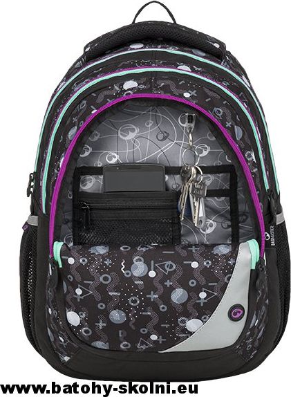 Školní batoh Maxvell 9 A BLACK-GRAY-VIOLET Bagmaster - Doprava Zdarma - obrázek 3