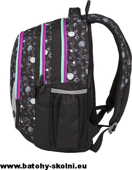Školní batoh Maxvell 9 A BLACK-GRAY-VIOLET Bagmaster - Doprava Zdarma - obrázek 4