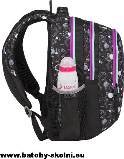 Školní batoh Maxvell 9 A BLACK-GRAY-VIOLET Bagmaster - Doprava Zdarma - obrázek 5