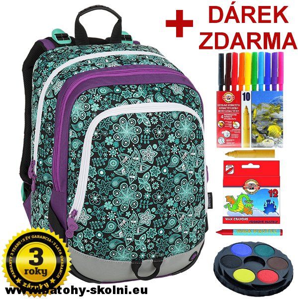 Školní batoh ALFA 9 B BLACK-TURQUOISE Bagmaster - Doprava Zdarma - obrázek 1