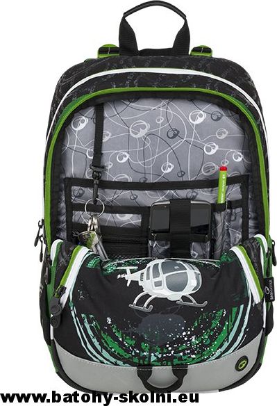 Školní batoh ALFA 9 D BLACK-GREEN-GRAY Bagmaster - Doprava Zdarma - obrázek 3