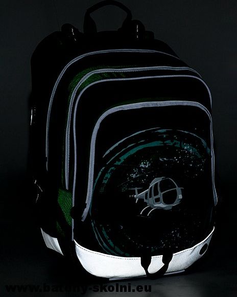 Školní batoh ALFA 9 D BLACK-GREEN-GRAY Bagmaster - Doprava Zdarma - obrázek 9