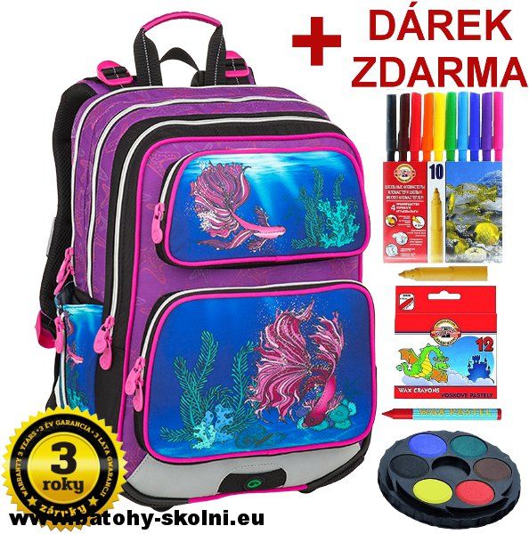 Školní batoh Galaxy 9 C VIOLET-BLUE Bagmaster - Doprava Zdarma - obrázek 1
