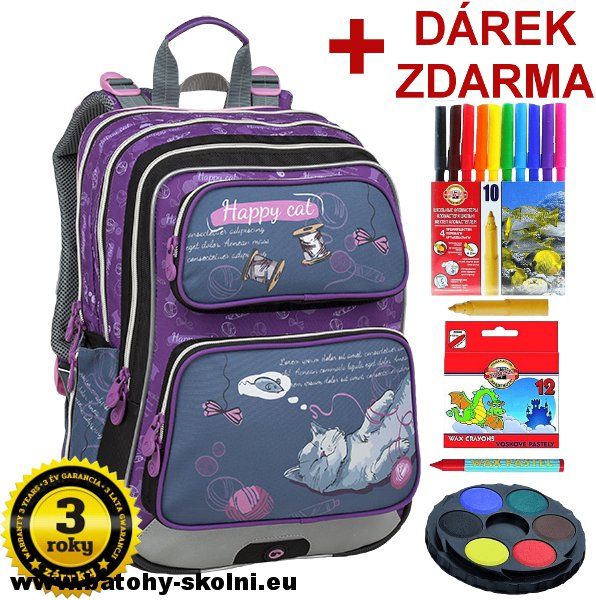 Školní batoh Galaxy 9 A GRAY-VIOLET Bagmaster - Doprava Zdarma - obrázek 1