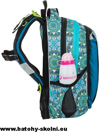 Školní batoh Mercury 9 B TURQUOISE-WHIT Bagmaster - Doprava Zdarma - obrázek 4