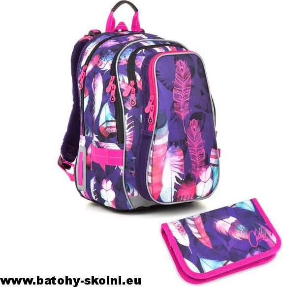 Školní batoh Topgal Peříčka 2 dílný set LYNN 18009 Small - obrázek 1