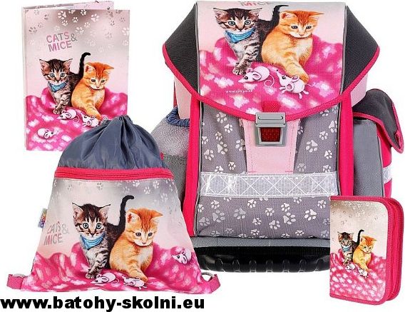 Školní batoh Emipo Ergo Two Cats a Mice kočičky 4 dílný set - Doprava Zdarma - obrázek 1