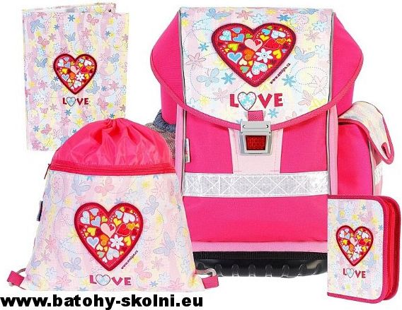 Školní batoh Emipo Ergo Two Love srdce 4 dílný set - Doprava Zdarma - obrázek 1