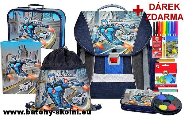 Školní batoh Emipo 5 dílný set Roboman  - Doprava Zdarma - obrázek 1