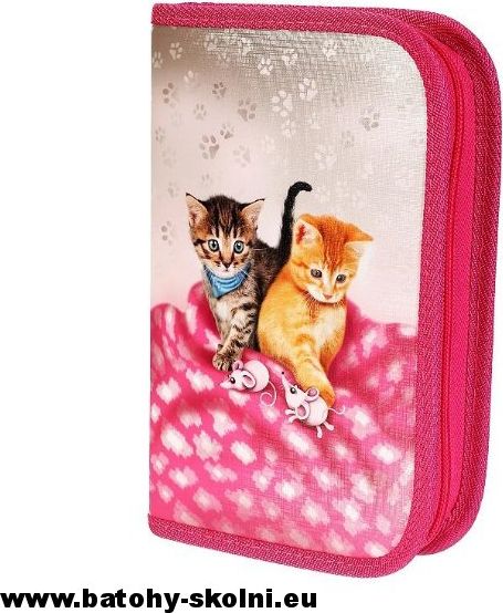 Jednopatrové školní pouzdro Emipo 2 klopy Cats a Mice kočičky - obrázek 1