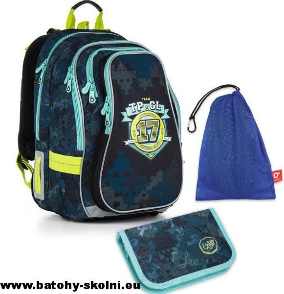 Školní batoh Topgal 3 dílný set Medium CHI 878 D Blue Team - Doprava Zdarma - obrázek 1
