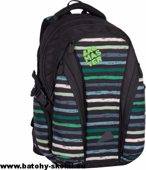 Studentský školní batoh Bagmaster Bag 7 CH zelené proužky - Doprava Zdarma - obrázek 1