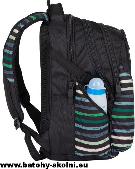 Studentský školní batoh Bagmaster Bag 7 CH zelené proužky - Doprava Zdarma - obrázek 4