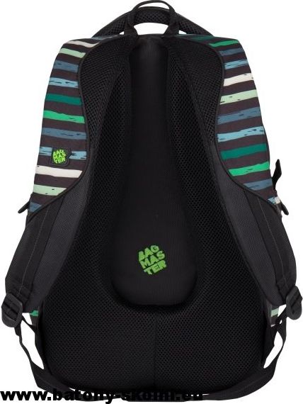Studentský školní batoh Bagmaster Bag 7 CH zelené proužky - Doprava Zdarma - obrázek 7