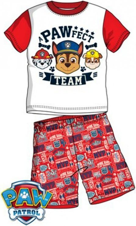Sun City - Letní chlapecké pyžamo Tlapková patrola (Paw Patrol) - červené - vel. 98 - obrázek 1
