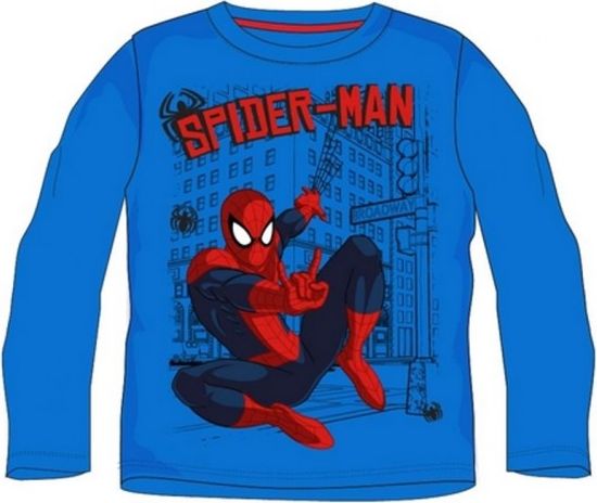E plus M - Chlapecké bavlněné tričko s dlouhým rukávem SPIDERMAN - modré - vel. 128 - obrázek 1