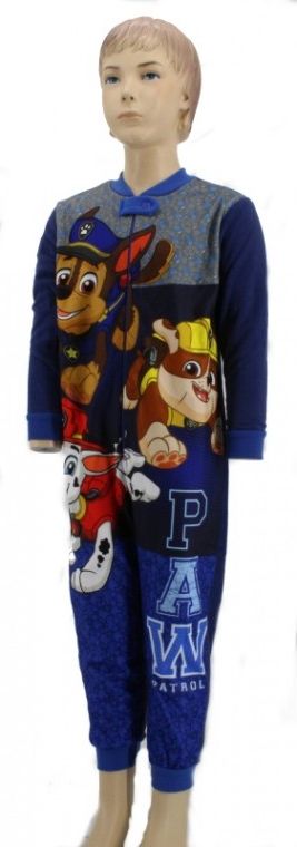 Setino - Chlapecké fleecové zimní pyžamo overal Tlapková patrola Paw Patrol -  Marshall, Chase, Rubble - modré - vel. 122 - obrázek 2