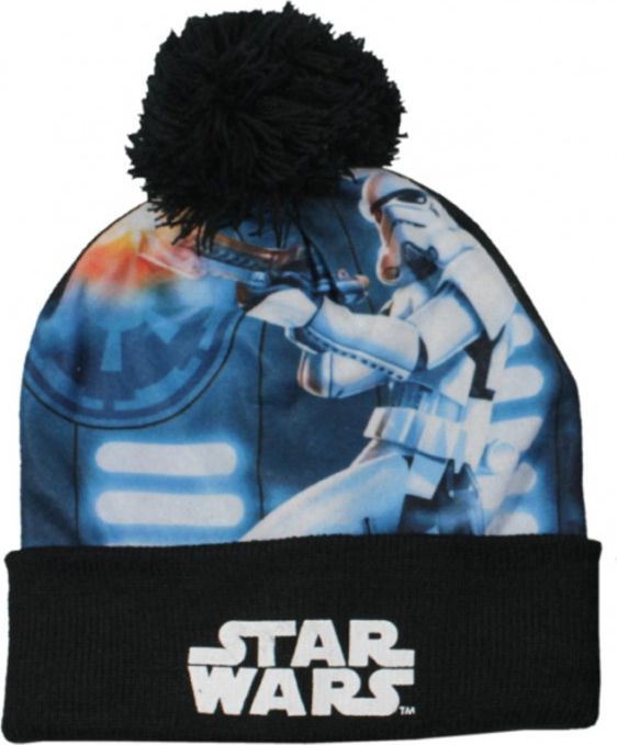 E plus M - Chlapecká zimní čepice s bambulí Star Wars - černá - vel. 54 - obrázek 1