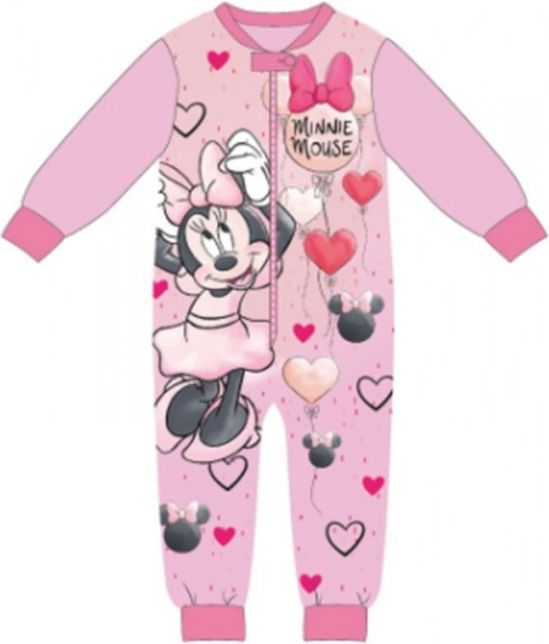 Setino - Dívčí / dětské zimní teplé pyžamo overal Minnie Mouse - sv. růžové - vel. 116 - obrázek 1