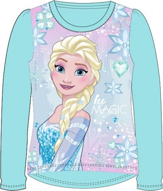 E plus M - Dívčí tričko s dlouhým rukávem Ledové království (Frozen) - sv. modré - vel. 134 - obrázek 1