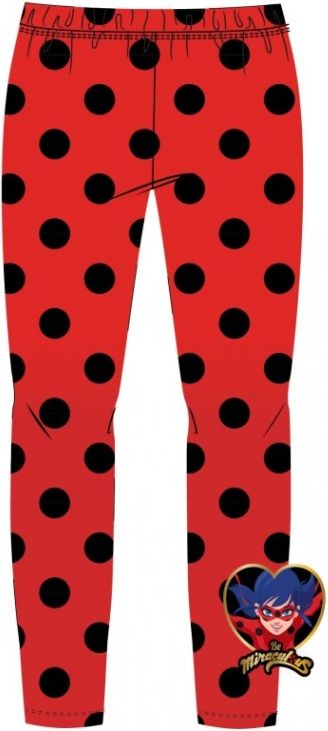 E plus M - Dívčí bavlněné dlouhé legíny Kouzelná beruška LADYBUG - s puntíky - vel. 116 - obrázek 1
