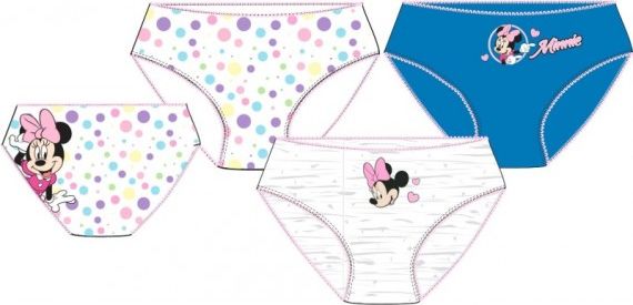 E plus M - Dívčí bavlněné kalhotky / spodní prádlo Minnie Mouse - 3ks - vel. 110 - 116 - obrázek 1