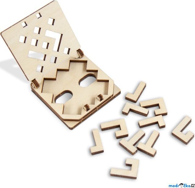 Hlavolam dřevěný - Cestovní mini hra, Snake puzzle (Wooden City) - obrázek 1