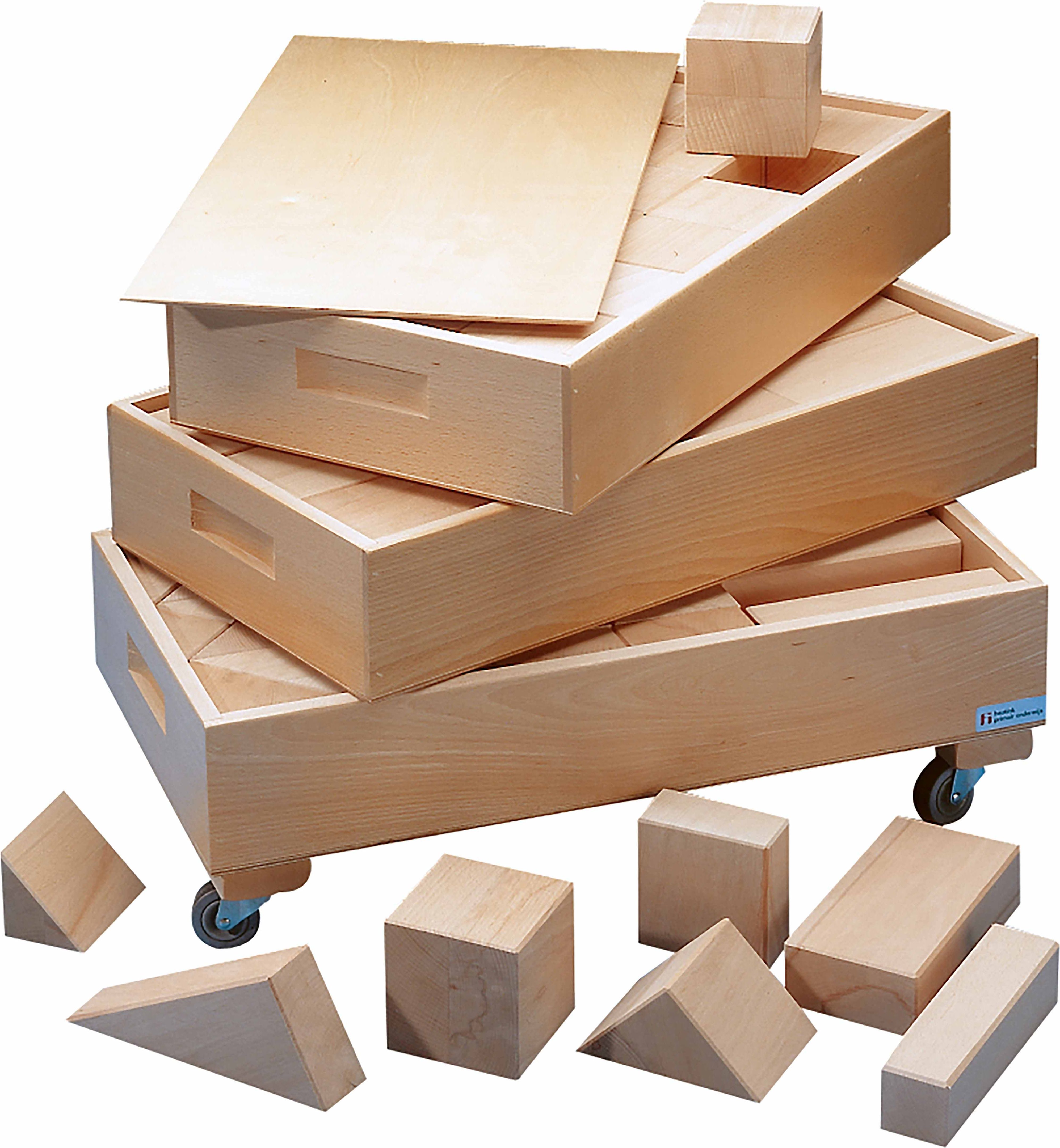 Educo 236300 Velké dřevěné kostky (80 kostek)  ve 3 krabičkách - obrázek 1
