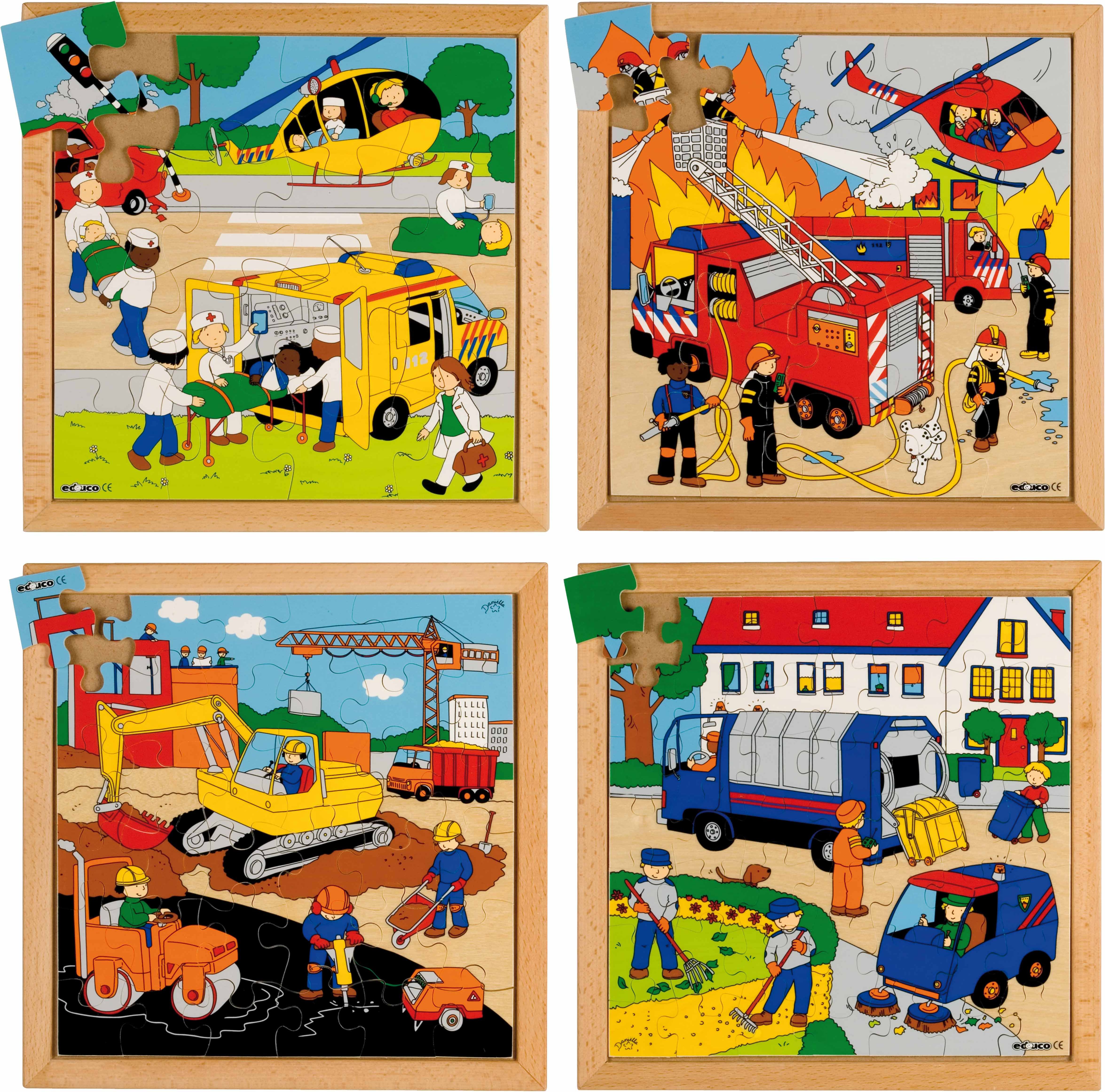 Educo E522076 Street action puzzles - set of 4 - obrázek 1