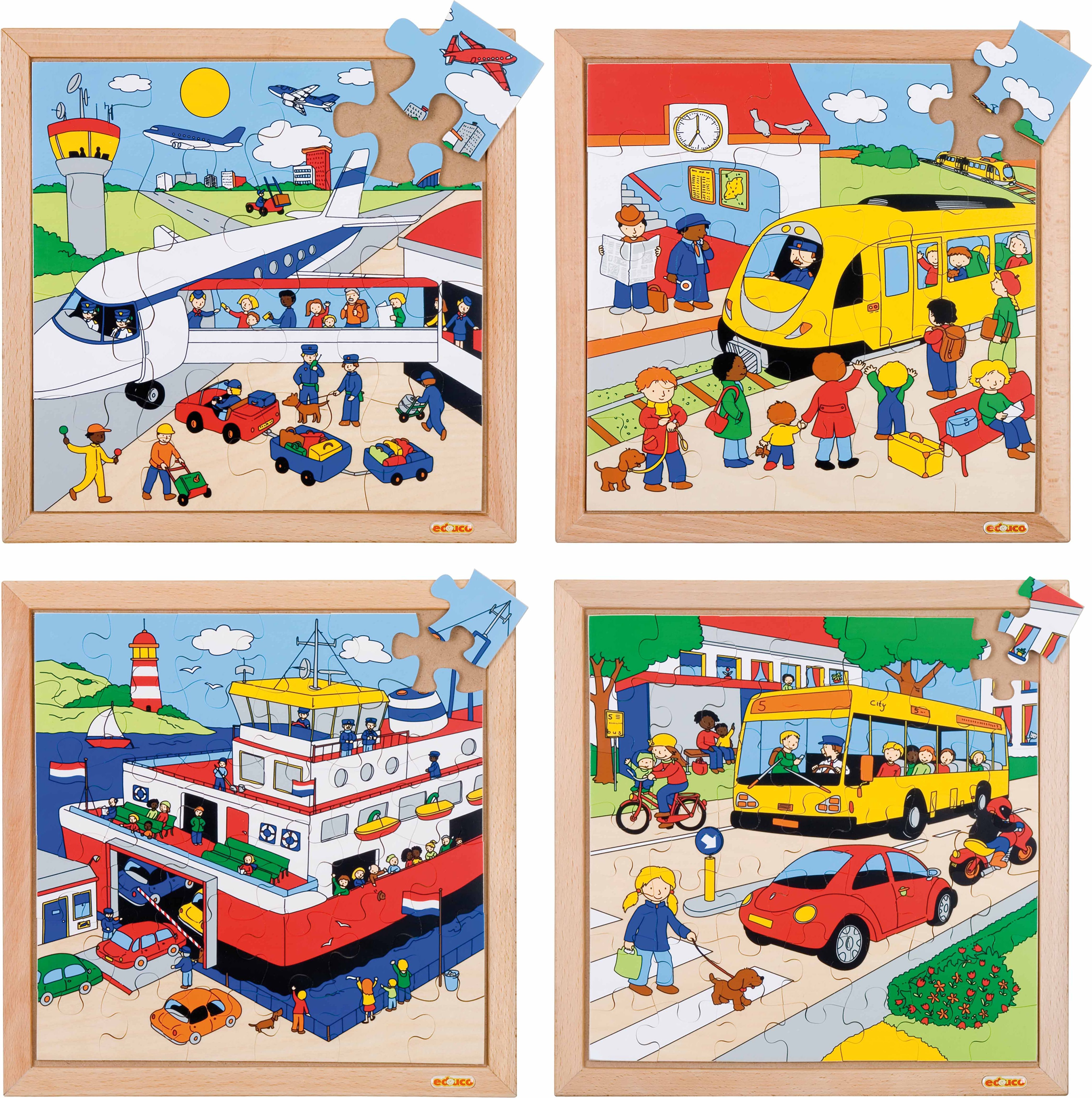 Educo E522071 Transport puzzles - set of 4 - obrázek 1