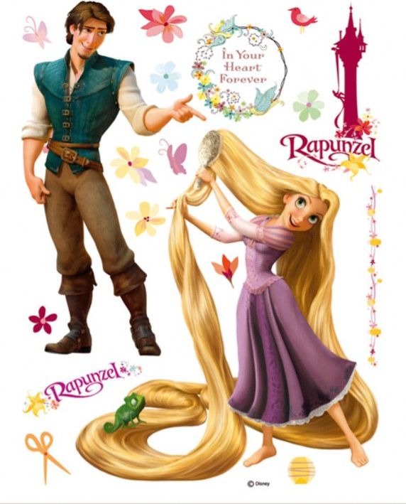 AG Design Maxi nálepka na zeď Rapunzel a princ AGF852 85x65 cm - obrázek 1