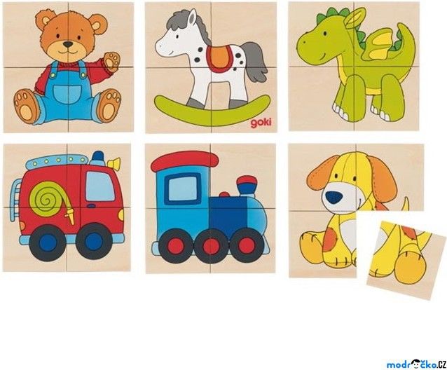Skládací obrázky - První puzzle Hračky, 24ks (Goki) - obrázek 1