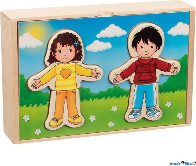 Puzzle oblékání - Šatní skříň holka a kluk, 36ks (Goki) - obrázek 1