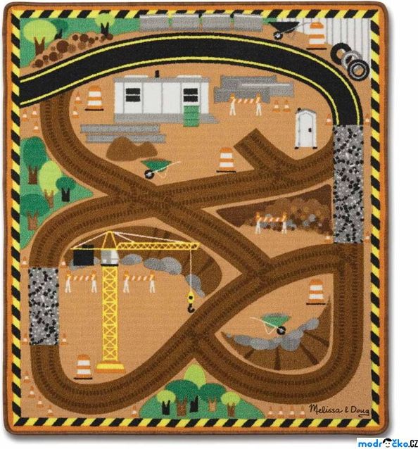 Dětský koberec - Stavba + 3 dřevěné autíčka (M&D) - obrázek 1