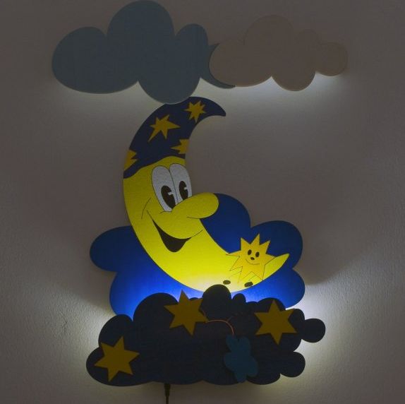 DoDo LED Lampička Měsíček s hvězdičkami NL2LED 50x35cm - obrázek 1