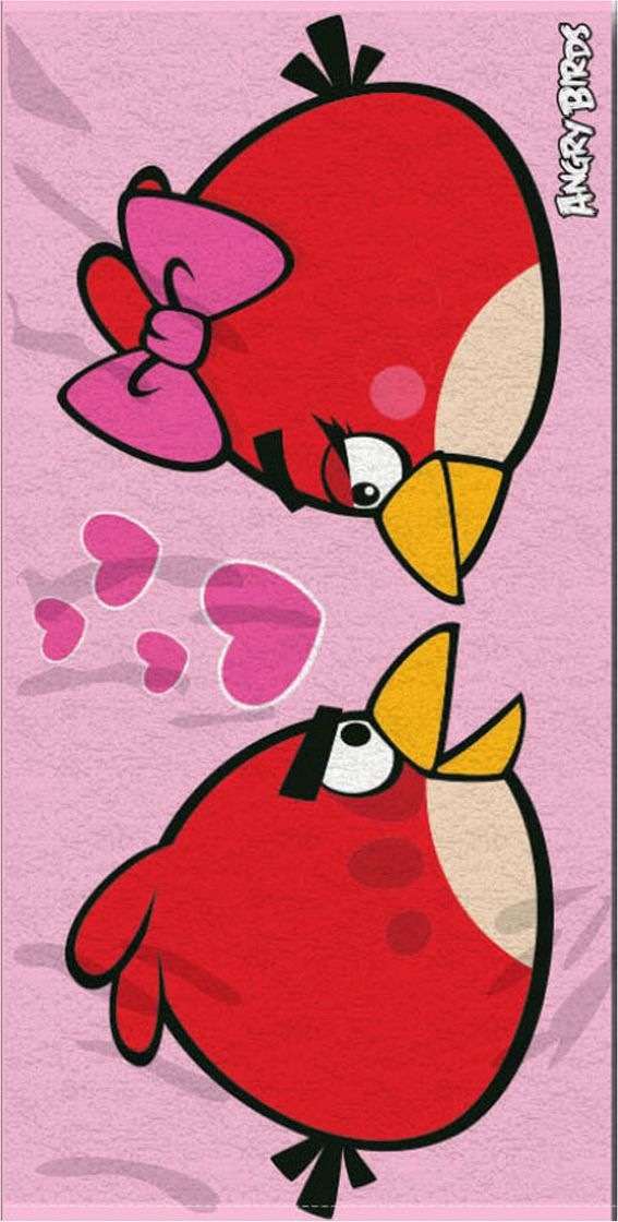 Halantex Osuška Angry Birds love froté 70x140 cm - obrázek 1