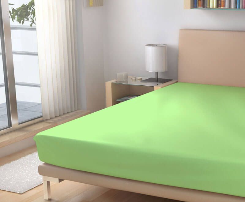 Polášek Jersey prostěradlo Světle zelené Bavlna 60/120 cm - obrázek 1