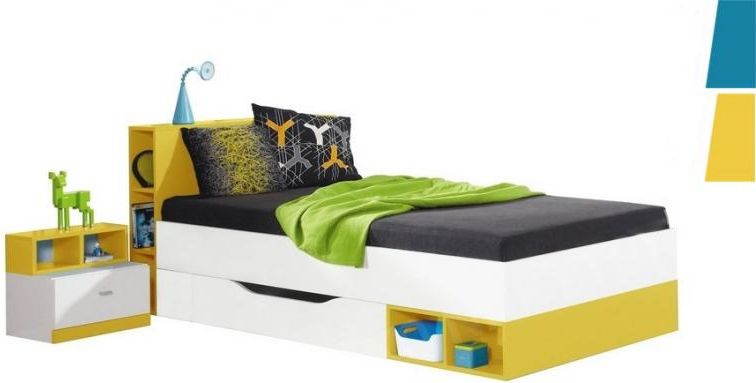 MBR, SHINE SH18 dětská postel, modrá/žlutá - obrázek 1