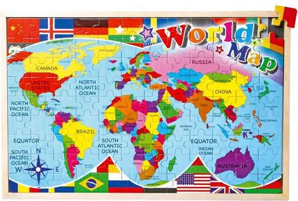 Small Foot Vkládací puzzle Puzzle mapa světa - obrázek 1