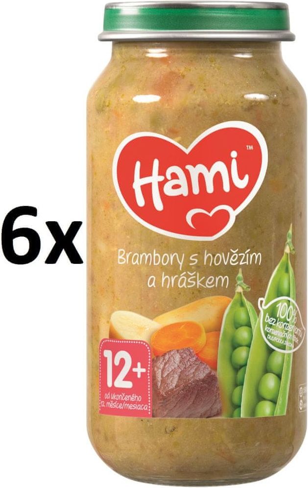 Hami Brambory s hovězím a hráškem - 6 x 250g - obrázek 1