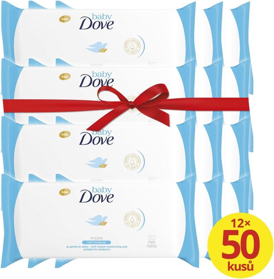 Baby Dove Rich Moisture vlhčené ubrousky 12x 50 ks - obrázek 1