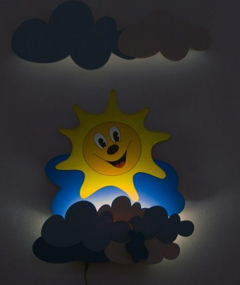 NÁSTĚNNÁ LED LAMPIČKA SLUNÍČKO - obrázek 1